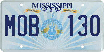 MS license plate MOB130