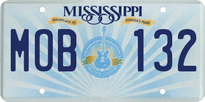 MS license plate MOB132