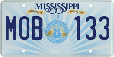 MS license plate MOB133