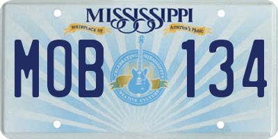 MS license plate MOB134