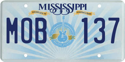 MS license plate MOB137