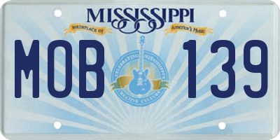 MS license plate MOB139