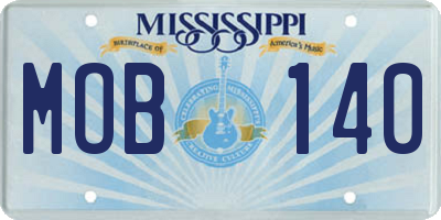 MS license plate MOB140