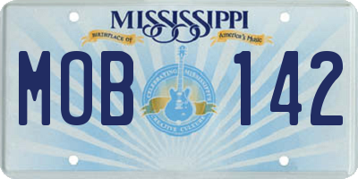 MS license plate MOB142
