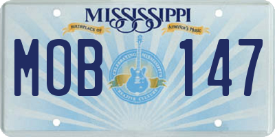 MS license plate MOB147
