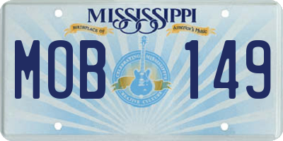 MS license plate MOB149