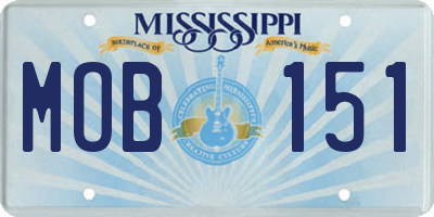 MS license plate MOB151