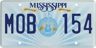 MS license plate MOB154