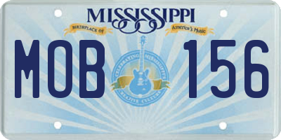 MS license plate MOB156