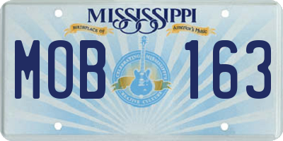 MS license plate MOB163