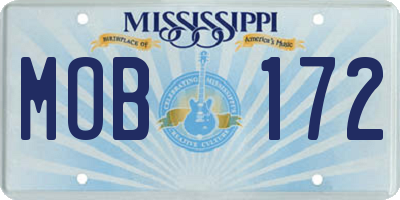 MS license plate MOB172