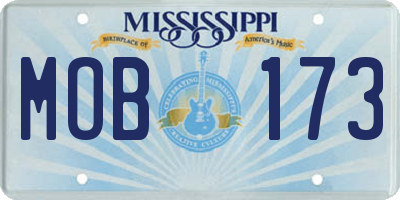 MS license plate MOB173