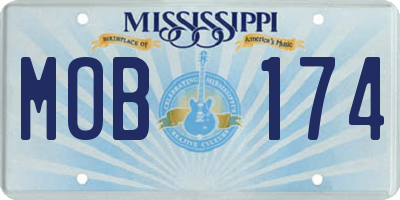 MS license plate MOB174