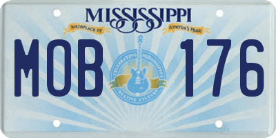 MS license plate MOB176