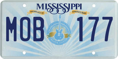 MS license plate MOB177