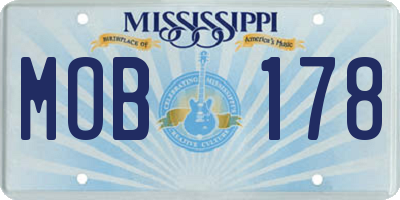 MS license plate MOB178