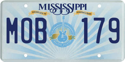 MS license plate MOB179