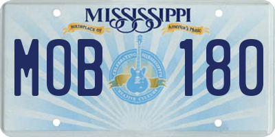 MS license plate MOB180
