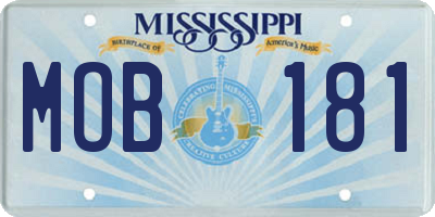MS license plate MOB181