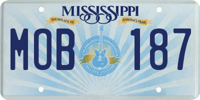 MS license plate MOB187