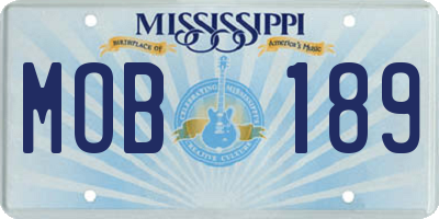 MS license plate MOB189