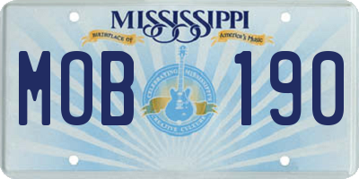 MS license plate MOB190