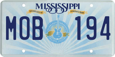 MS license plate MOB194