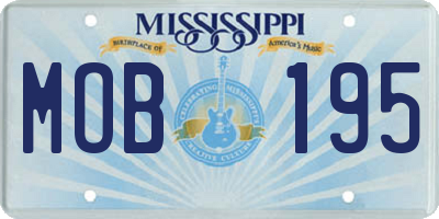 MS license plate MOB195