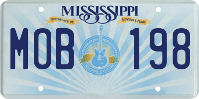 MS license plate MOB198