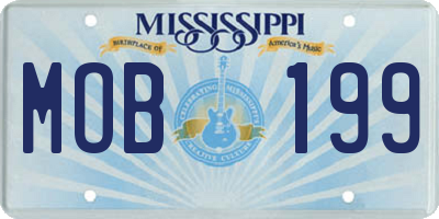 MS license plate MOB199