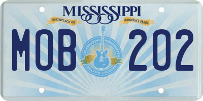 MS license plate MOB202