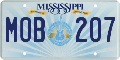 MS license plate MOB207