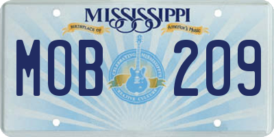 MS license plate MOB209