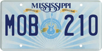 MS license plate MOB210