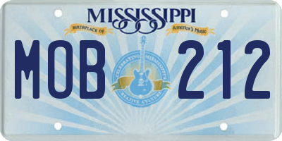 MS license plate MOB212