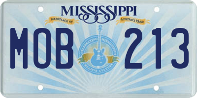 MS license plate MOB213