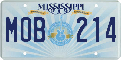 MS license plate MOB214