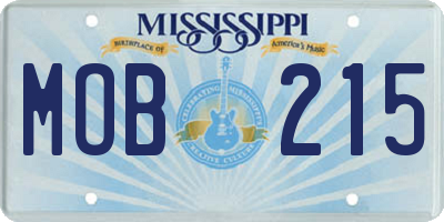 MS license plate MOB215