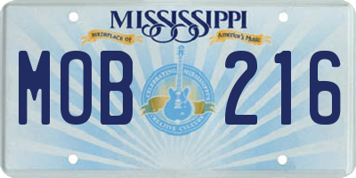 MS license plate MOB216