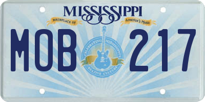 MS license plate MOB217