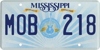 MS license plate MOB218