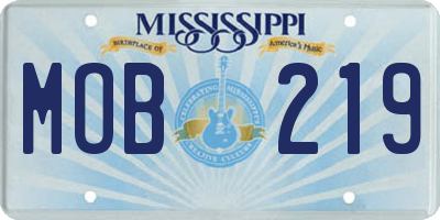 MS license plate MOB219