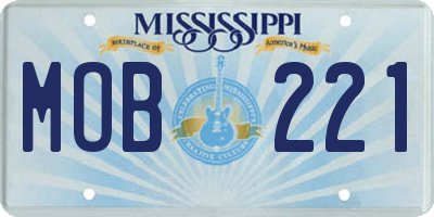MS license plate MOB221