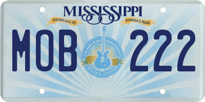 MS license plate MOB222