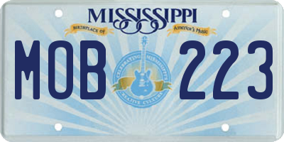 MS license plate MOB223