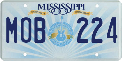 MS license plate MOB224