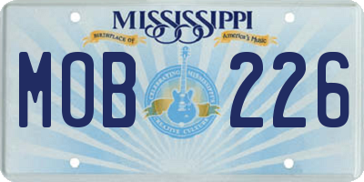 MS license plate MOB226