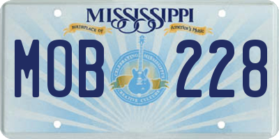 MS license plate MOB228