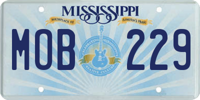MS license plate MOB229