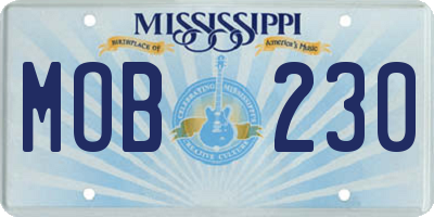 MS license plate MOB230